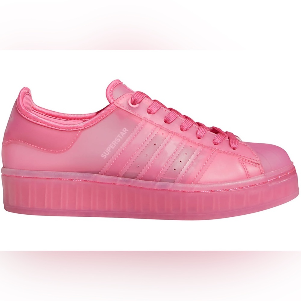 Adidas Superstar Jelly Semi Solar Pink Shoes Sneakers Womens 7 1/2